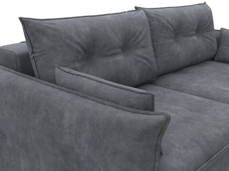 Диван прямой Лига-100 НПБ, Велюр, BRUT 16 темно-серый