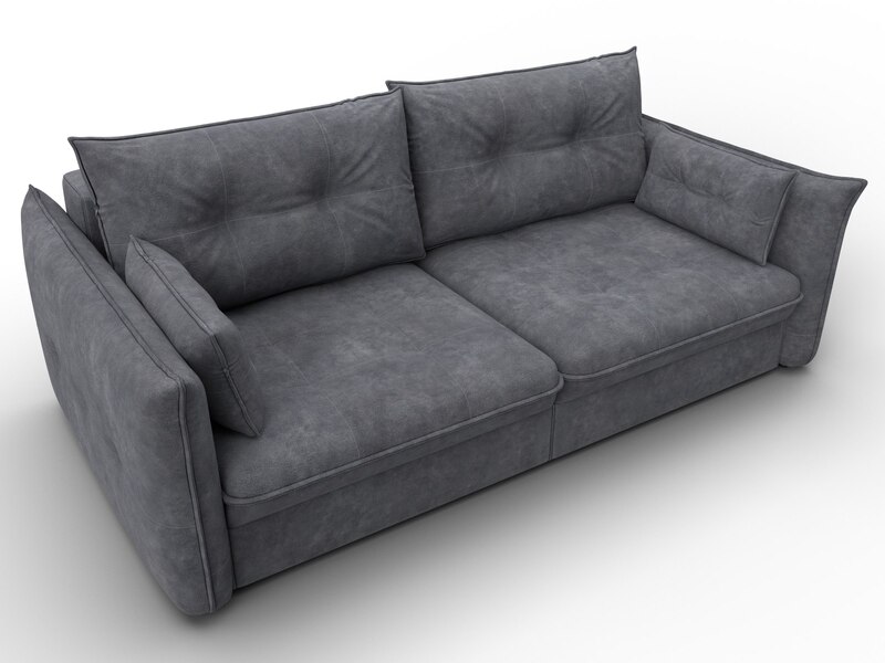 Диван прямой Лига-100 НПБ, Велюр, BRUT 16 темно-серый