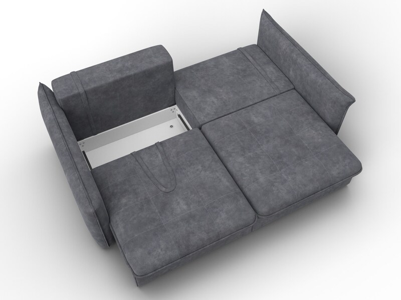 Диван прямой Лига-100 НПБ, Велюр, BRUT 16 темно-серый