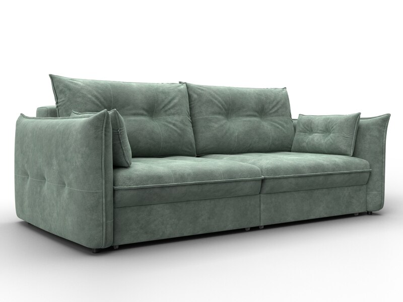 Диван прямой Лига-100 НПБ, Велюр, BRUT 08 зеленый