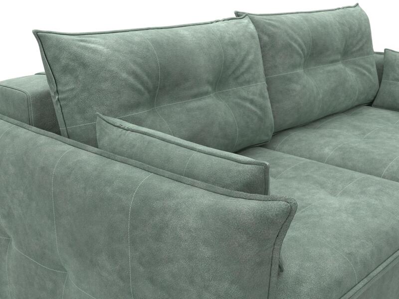 Диван прямой Лига-100 НПБ, Велюр, BRUT 08 зеленый