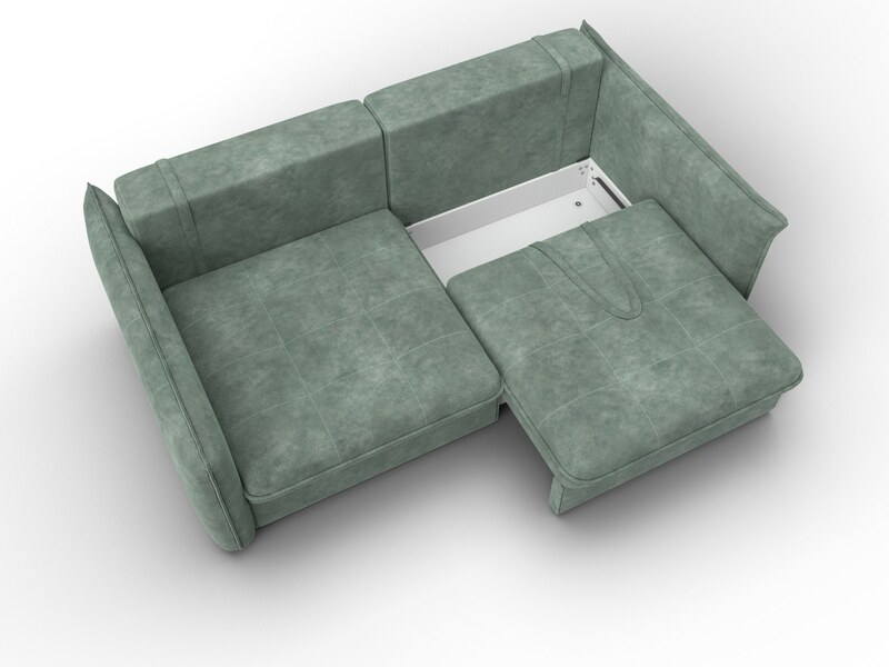 Диван прямой Лига-100 НПБ, Велюр, BRUT 08 зеленый