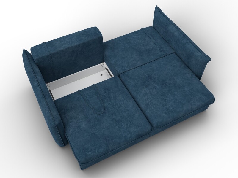 Диван прямой Лига-100 НПБ, Велюр, BRUT 11 синий