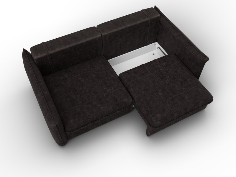 Диван прямой Лига-100 НПБ, Велюр, BRUT 17 коричневый