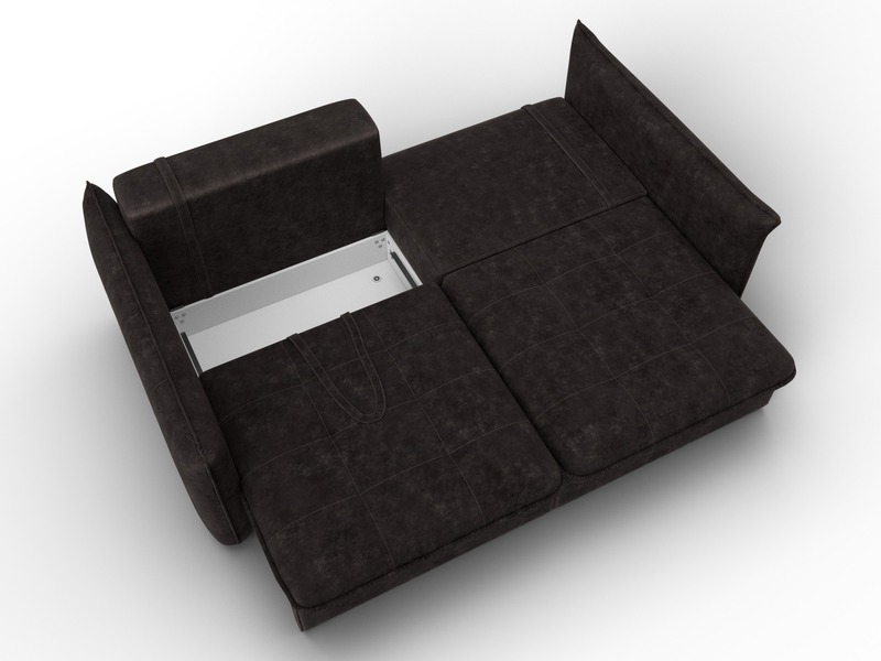 Диван прямой Лига-100 НПБ, Велюр, BRUT 17 коричневый