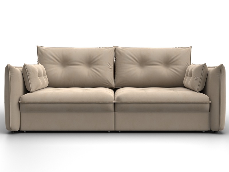 Диван прямой Лига-100 НПБ, Велюр, SEVEN 729 бежевый