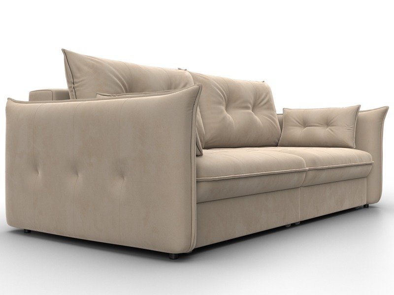 Диван прямой Лига-100 НПБ, Велюр, SEVEN 729 бежевый