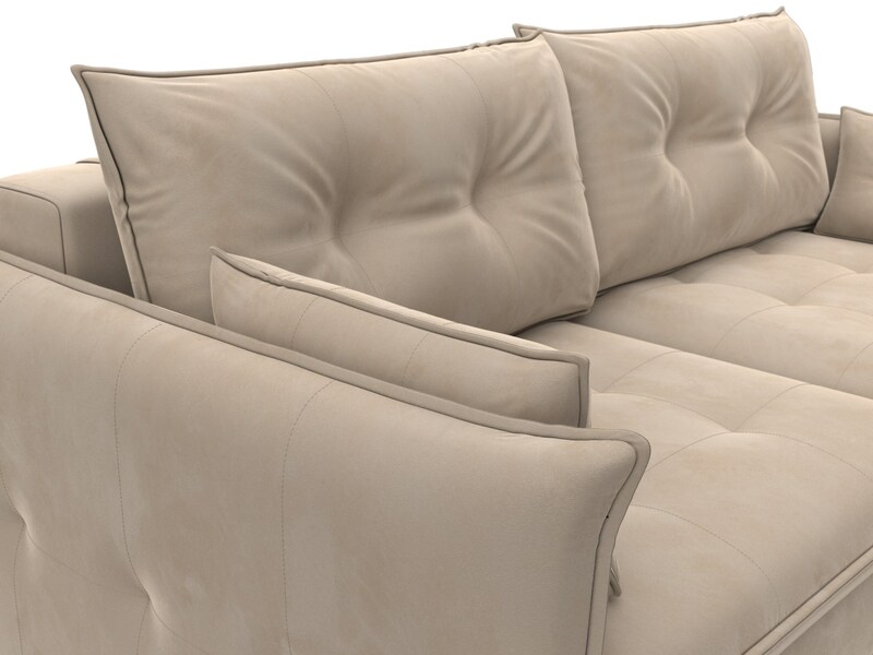 Диван прямой Лига-100 НПБ, Велюр, SEVEN 729 бежевый