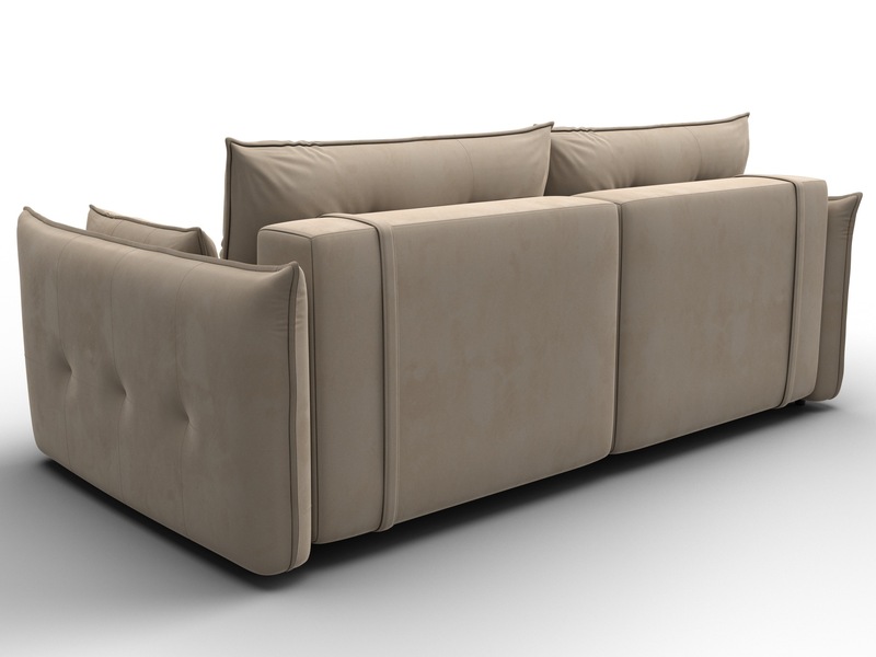 Диван прямой Лига-100 НПБ, Велюр, SEVEN 729 бежевый