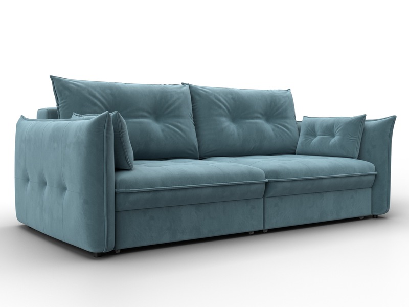 Диван прямой Лига-100 НПБ, Велюр, SEVEN 113 бирюзовый