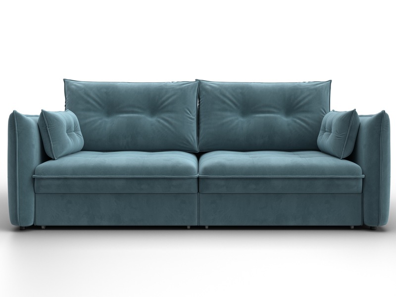 Диван прямой Лига-100 НПБ, Велюр, SEVEN 113 бирюзовый