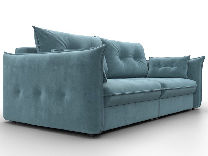 Диван прямой Лига-100 НПБ, Велюр, SEVEN 113 бирюзовый