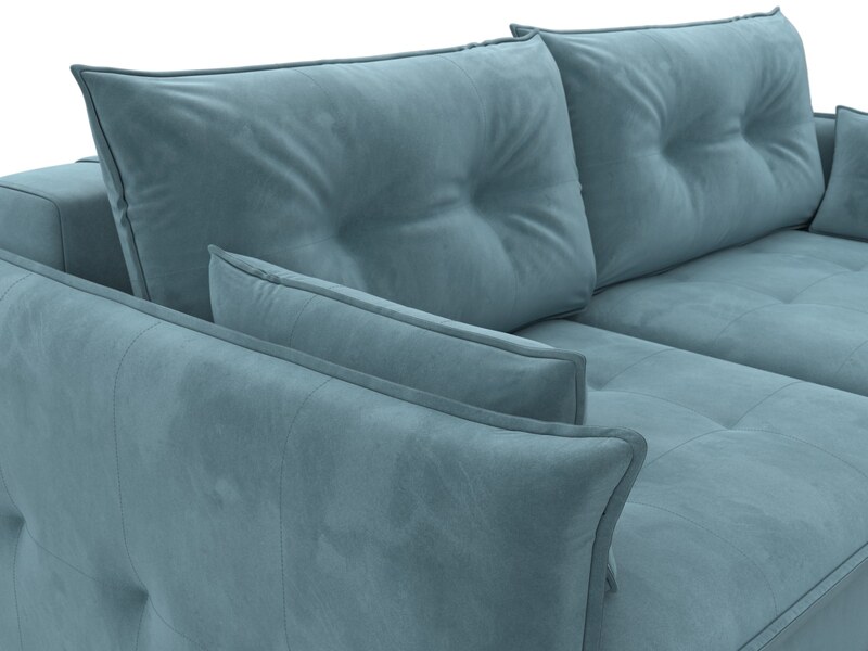 Диван прямой Лига-100 НПБ, Велюр, SEVEN 113 бирюзовый