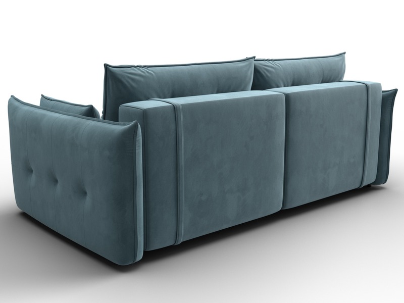 Диван прямой Лига-100 НПБ, Велюр, SEVEN 113 бирюзовый