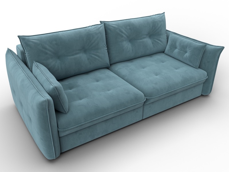 Диван прямой Лига-100 НПБ, Велюр, SEVEN 113 бирюзовый