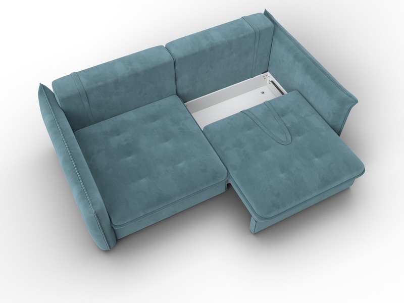 Диван прямой Лига-100 НПБ, Велюр, SEVEN 113 бирюзовый