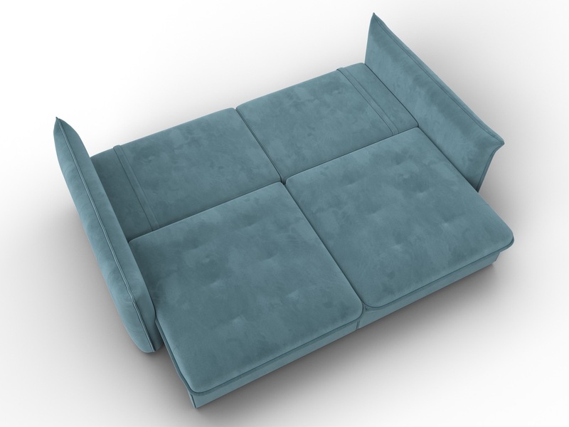 Диван прямой Лига-100 НПБ, Велюр, SEVEN 113 бирюзовый