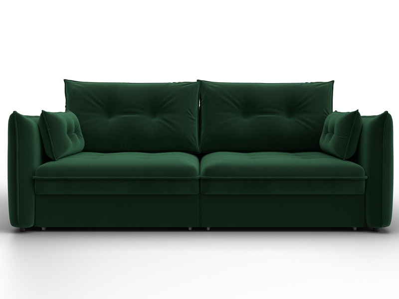 Диван прямой Лига-100 НПБ, Велюр, SEVEN 626 зеленый