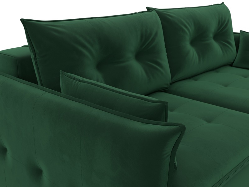 Диван прямой Лига-100 НПБ, Велюр, SEVEN 626 зеленый