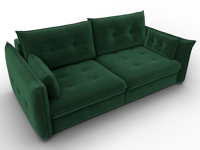 Диван прямой Лига-100 НПБ, Велюр, SEVEN 626 зеленый