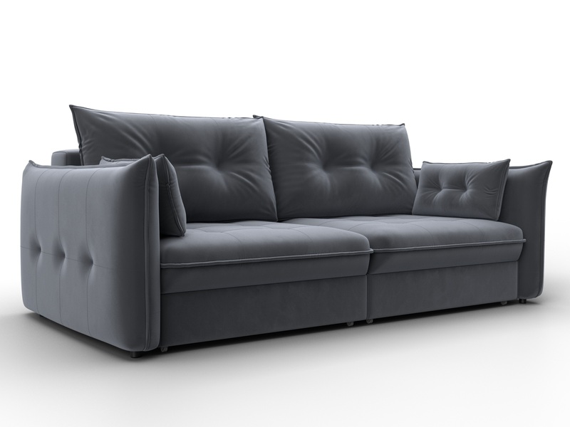 Диван прямой Лига-100 НПБ, Велюр, SEVEN 17 серый