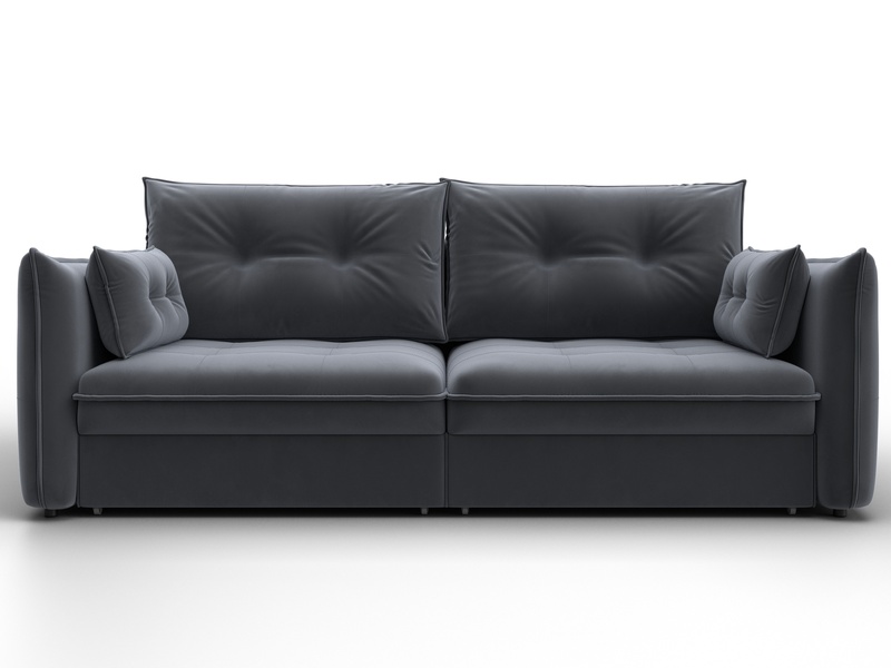 Диван прямой Лига-100 НПБ, Велюр, SEVEN 17 серый