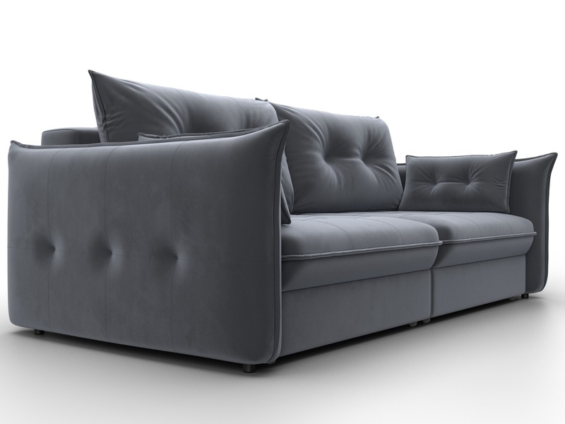 Диван прямой Лига-100 НПБ, Велюр, SEVEN 17 серый