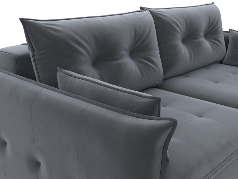 Диван прямой Лига-100 НПБ, Велюр, SEVEN 17 серый