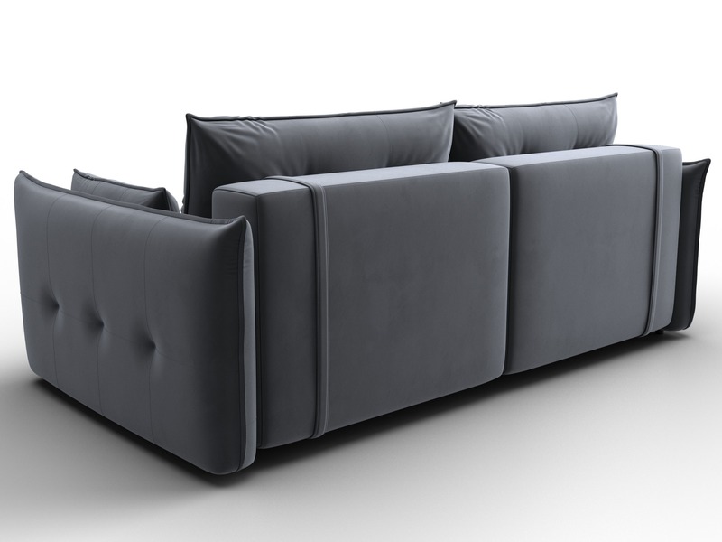 Диван прямой Лига-100 НПБ, Велюр, SEVEN 17 серый