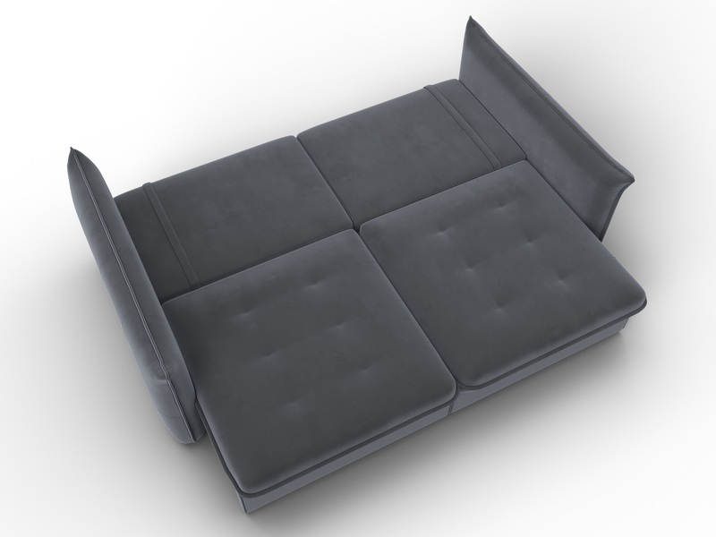 Диван прямой Лига-100 НПБ, Велюр, SEVEN 17 серый