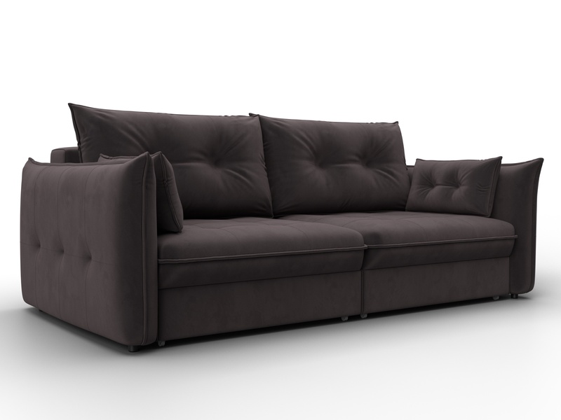 Диван прямой Лига-100 НПБ, Велюр, SEVEN 727 коричневый