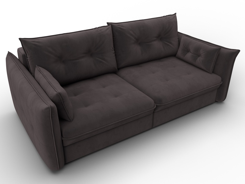 Диван прямой Лига-100 НПБ, Велюр, SEVEN 727 коричневый