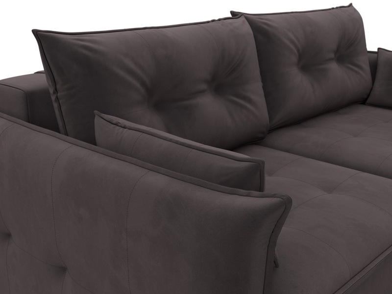 Диван прямой Лига-100 НПБ, Велюр, SEVEN 727 коричневый