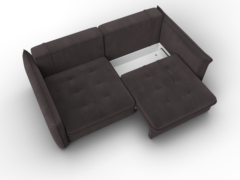 Диван прямой Лига-100 НПБ, Велюр, SEVEN 727 коричневый