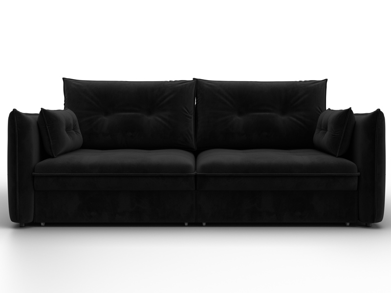 Диван прямой Лига-100 НПБ, Велюр, SEVEN 35 черный