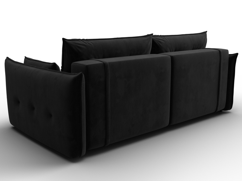 Диван прямой Лига-100 НПБ, Велюр, SEVEN 35 черный