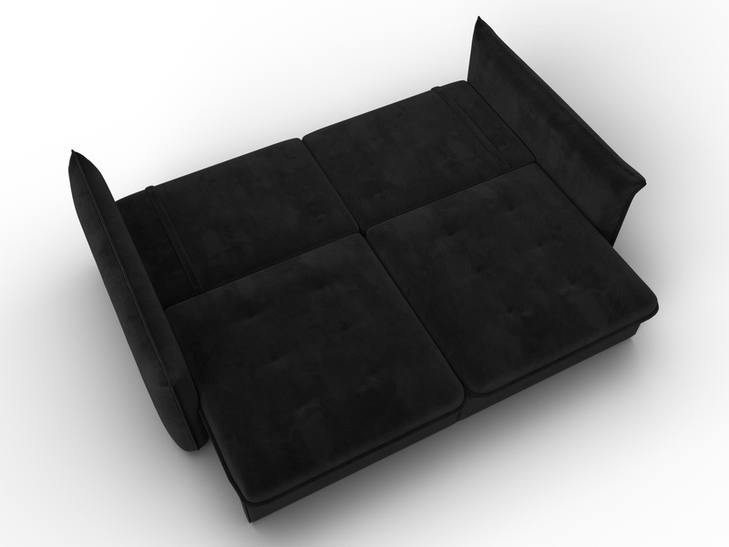 Диван прямой Лига-100 НПБ, Велюр, SEVEN 35 черный