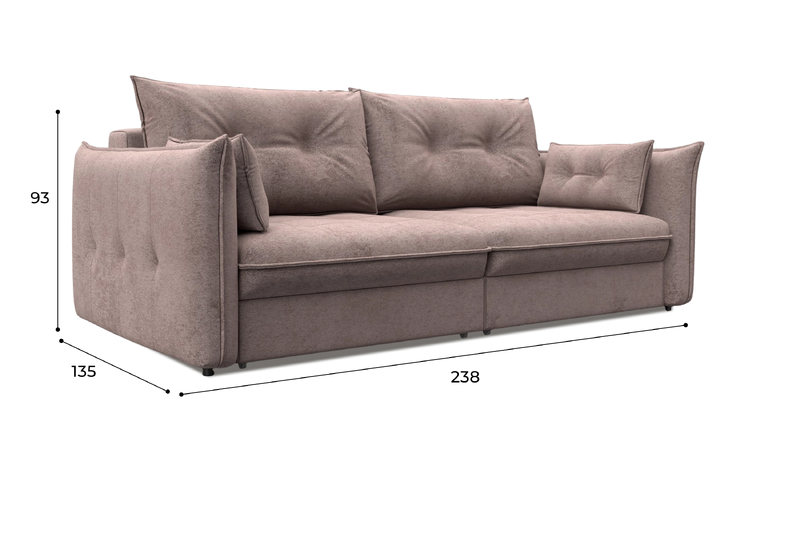 Диван прямой Лига-100 НПБ, Велюр, TOWER 05 бежевый