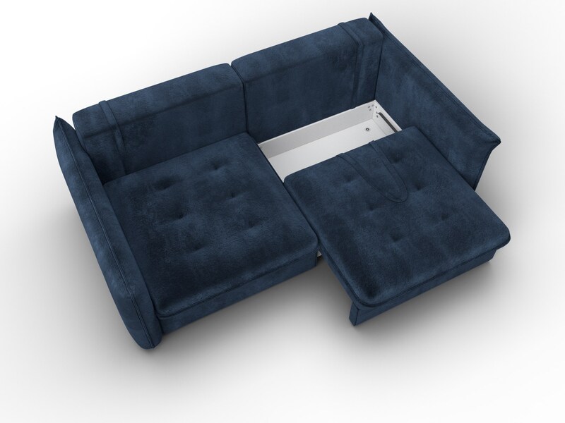 Диван прямой Лига-100 НПБ, Велюр, TOWER 13 синий