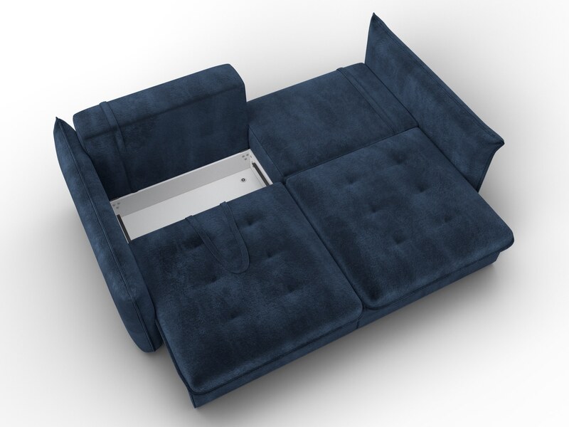 Диван прямой Лига-100 НПБ, Велюр, TOWER 13 синий