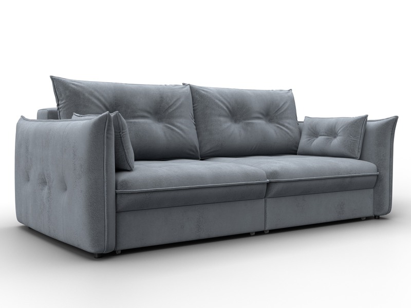 Диван прямой Лига-100 НПБ, Велюр, TOWER 10 серый