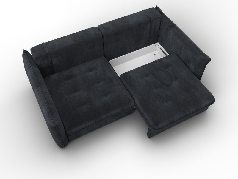 Диван прямой Лига-100 НПБ, Велюр, TOWER 11 темно-серый