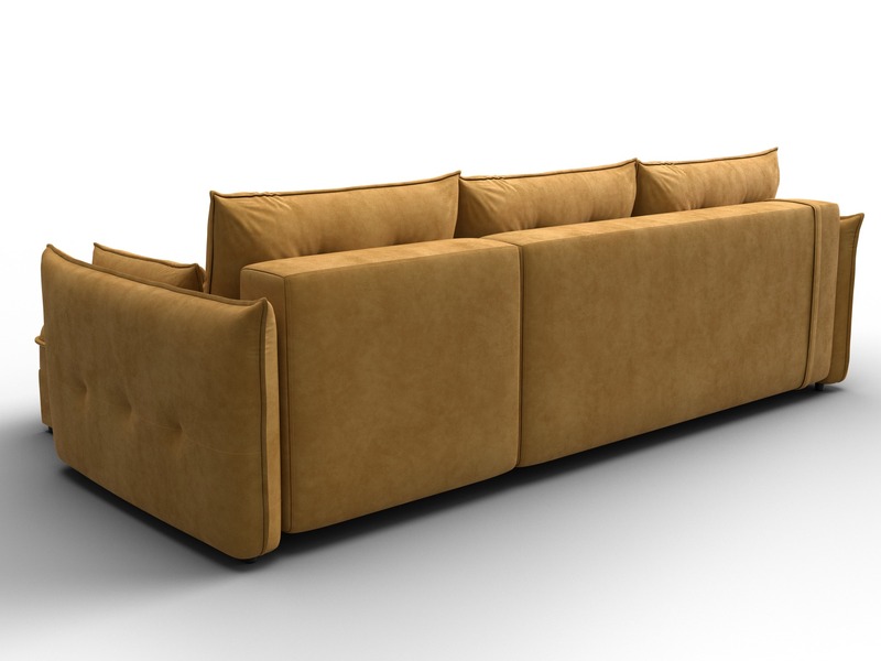 Диван угловой Лига-100 НПБ угол универсальный, Велюр, BRUT 10 желтый