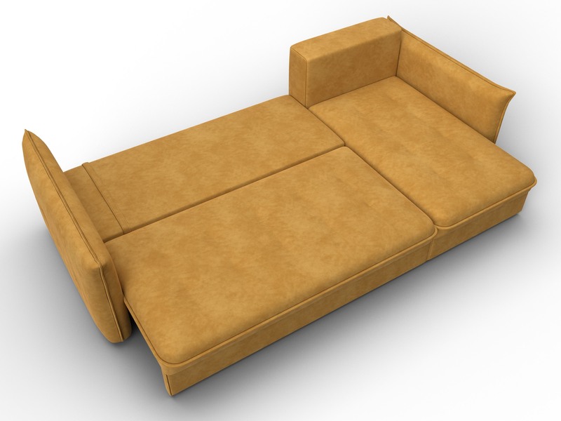 Диван угловой Лига-100 НПБ угол универсальный, Велюр, BRUT 10 желтый