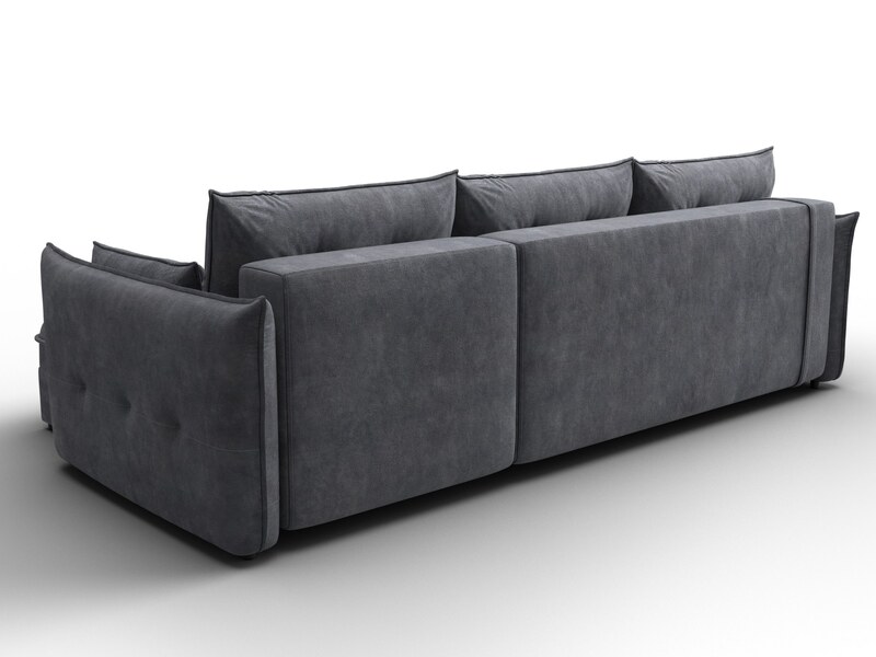 Диван угловой Лига-100 НПБ угол универсальный, Велюр, BRUT 16 темно-серый