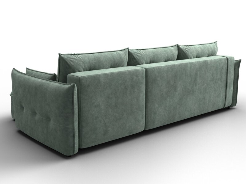 Диван угловой Лига-100 НПБ угол универсальный, Велюр, BRUT 08 зеленый