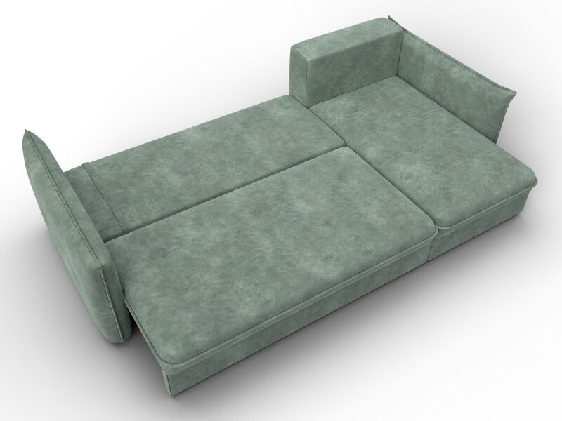 Диван угловой Лига-100 НПБ угол универсальный, Велюр, BRUT 08 зеленый