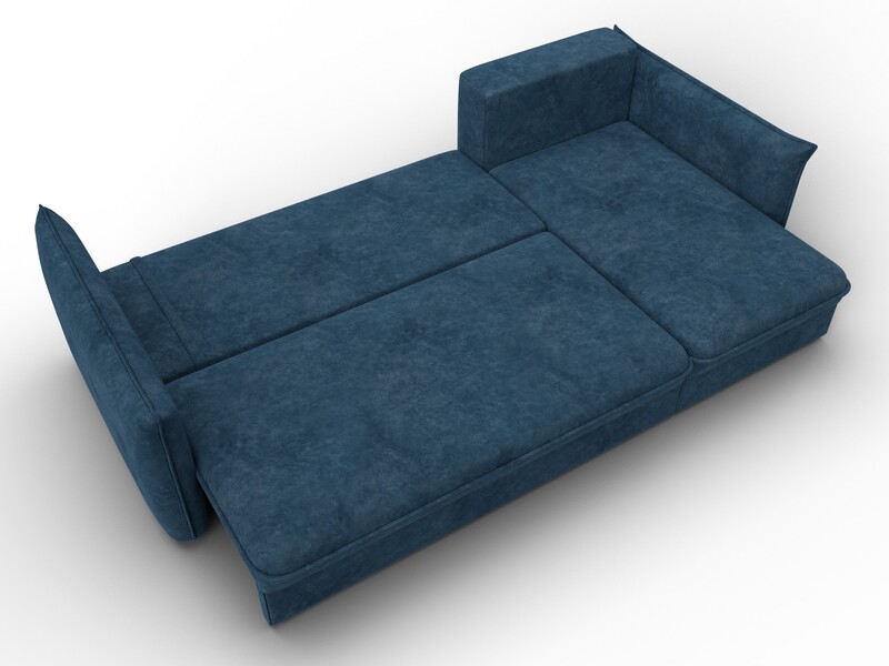 Диван угловой Лига-100 НПБ угол универсальный, Велюр, BRUT 11 синий