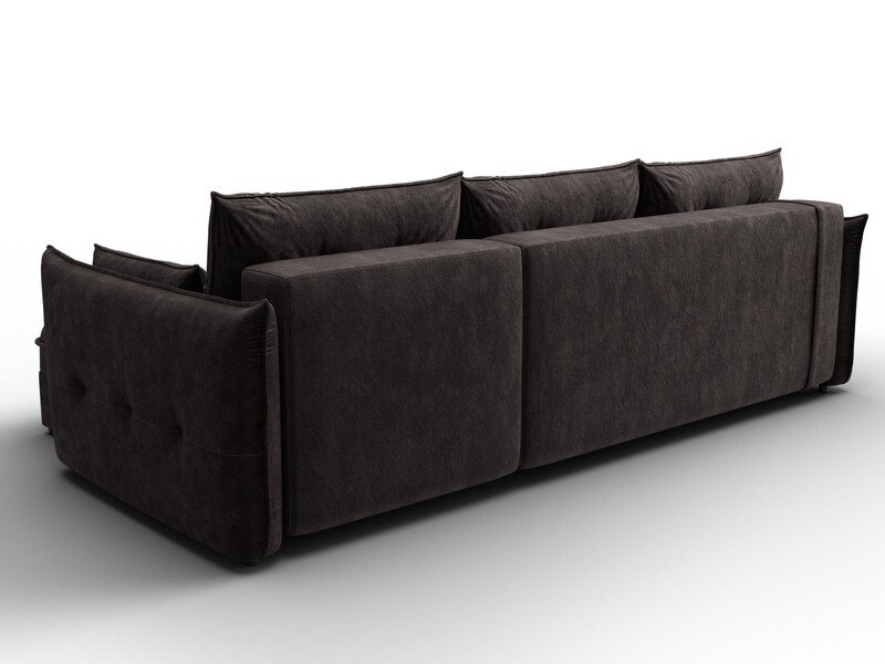 Диван угловой Лига-100 НПБ угол универсальный, Велюр, BRUT 17 коричневый