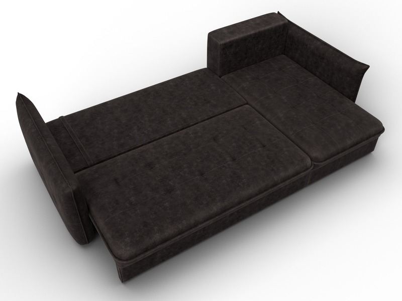 Диван угловой Лига-100 НПБ угол универсальный, Велюр, BRUT 17 коричневый